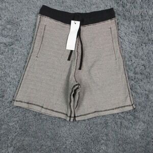 KOTN Shorts Mens XS Black Atlas 2-Tone Waffle Sweat Drawstring Relaxed 26x7* NWT